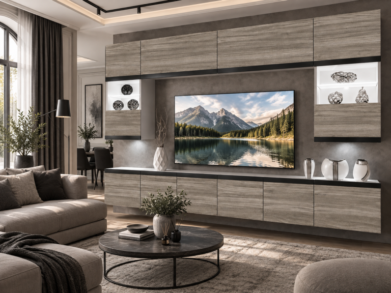 Obývací stěna Prestige 300 cm TV/RTV šedý antracit grafitový Výrobce IMP P2 Nolan 1/5/W/GW1/0/0/CM