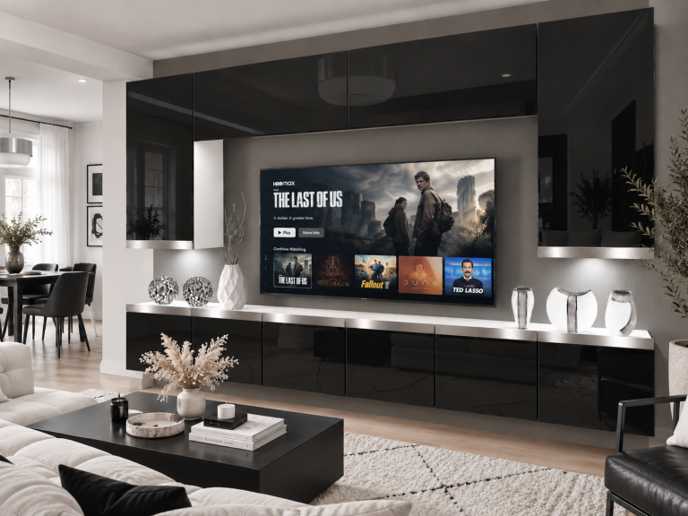 Obývací stěna Prestige 300 cm TV/RTV černá lesk Výrobce IMP P Monroe 2/5/W/B/0/0/SL