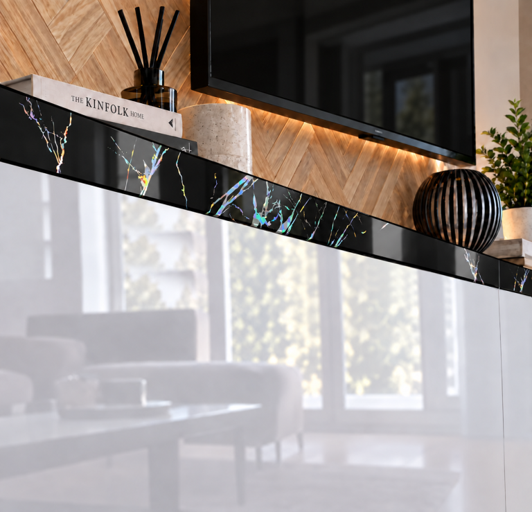 Obývací stěna Prestige 200 cm TV/RTV černá lesk Výrobce IMP P Keanu 7/5/W/B/0/0/CS