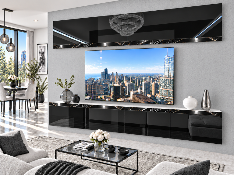 Obývací stěna Prestige 200 cm TV/RTV černá lesk Výrobce IMP P Brando 6/5/W/B/0/0/CS