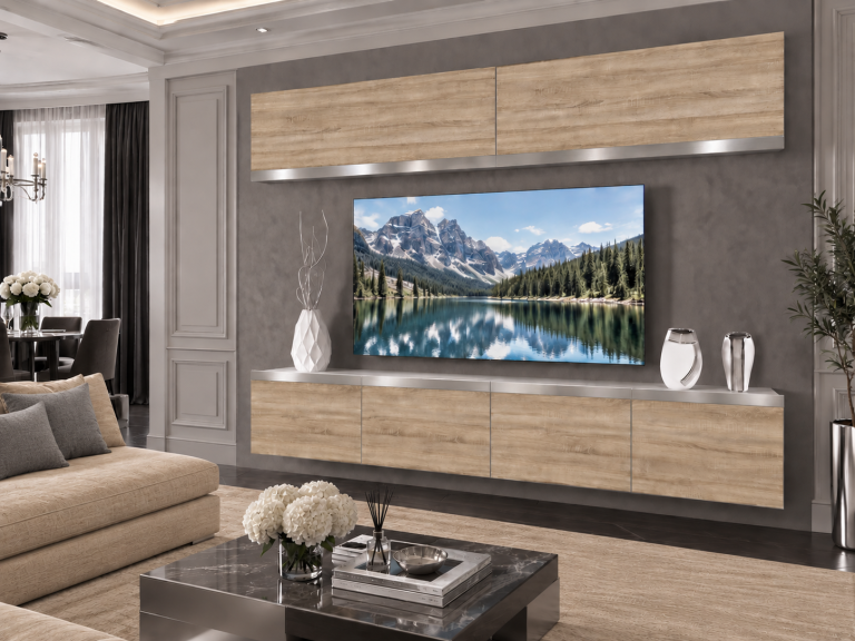 Obývací stěna Prestige 200 cm TV/RTV dubová dub wotan dub sonoma Výrobce IMP P Brando 6/5/W/DS/0/0/SL