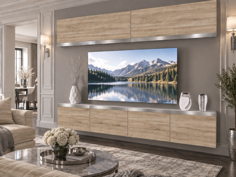 Obývací stěna Prestige 200 cm TV/RTV dubová dub wotan dub sonoma Výrobce IMP P Brando 6/5/W/DS/0/0/SL