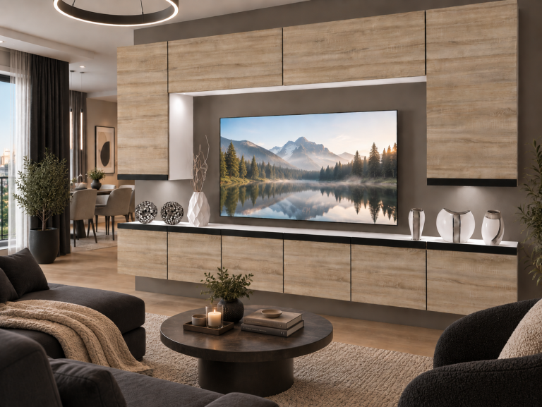 Obývací stěna Prestige 300 cm TV/RTV dubová dub wotan dub sonoma Výrobce IMP P Monroe 2/5/W/DS/0/0/CM