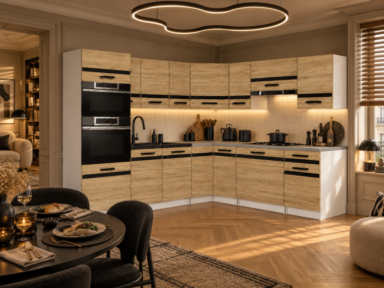 Kuchyňský nábytek Prestige 420 cm dub sonoma bez pracovní desky Výrobce TOR P Diego/0/WT/DS/BB/A1/CM