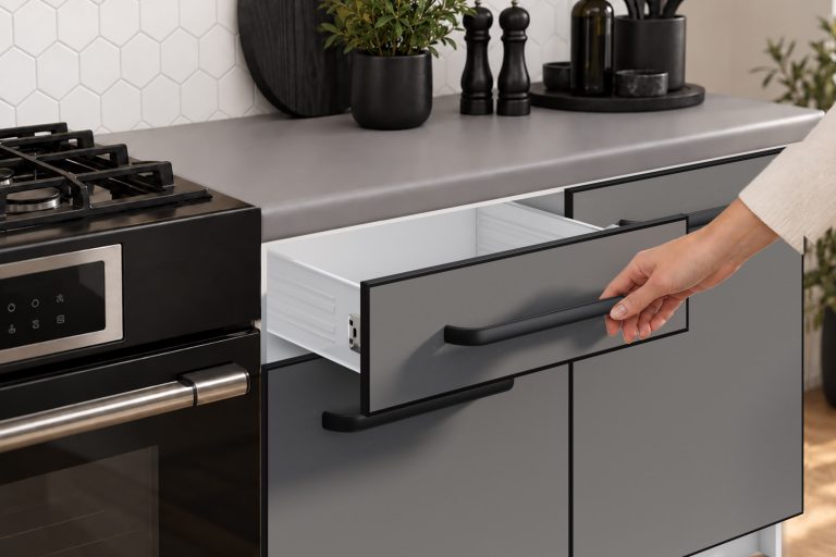 Kuchyňský nábytek Linea 420 cm šedý mat s pracovní deskou Výrobce TOR L Gustav/0/WT/SR/0/A1