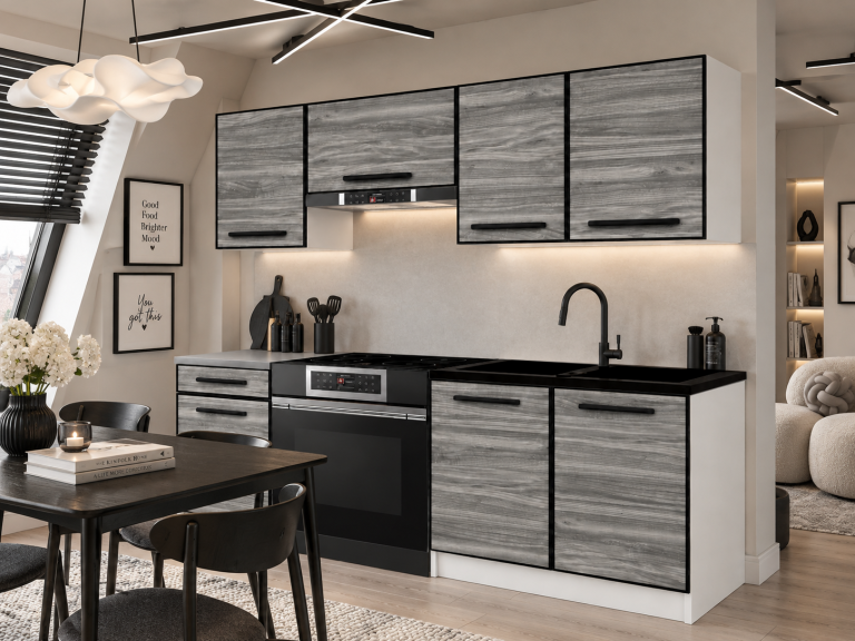 Kuchyňský nábytek Linea 180 cm glamour wood s pracovní deskou Výrobce TOR L Leonardo/0/WT/GW1/0/A1