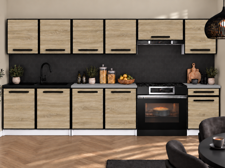 Kuchyňský nábytek Linea 260 cm dub sonoma s pracovní deskou Výrobce TOR L Frida/0/WT/DS/0/A1