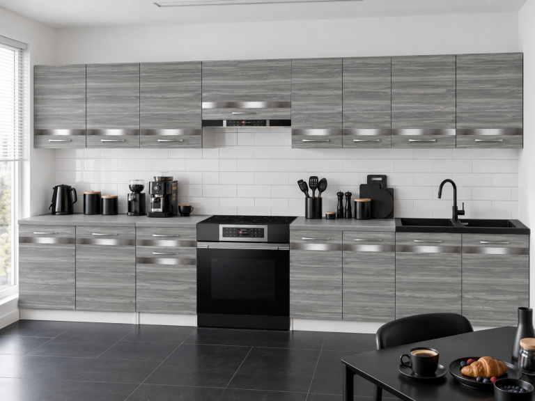 Kuchyňský nábytek Prestige 320 cm glamour wood s pracovní deskou výrobce TOR P Vincent/0/WT/GW1/0/C1/SL