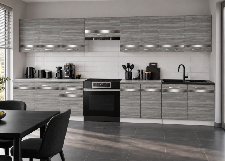 Kuchyňský nábytek Prestige 320 cm glamour wood s pracovní deskou výrobce TOR P Vincent/0/WT/GW1/0/C1/SL