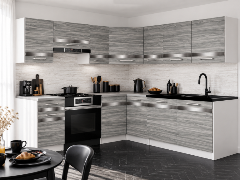 Kuchyňský nábytek Prestige 360 cm glamour wood s pracovní deskou Výrobce TOR P Pablo/0/WT/GW1/0/C1/SL