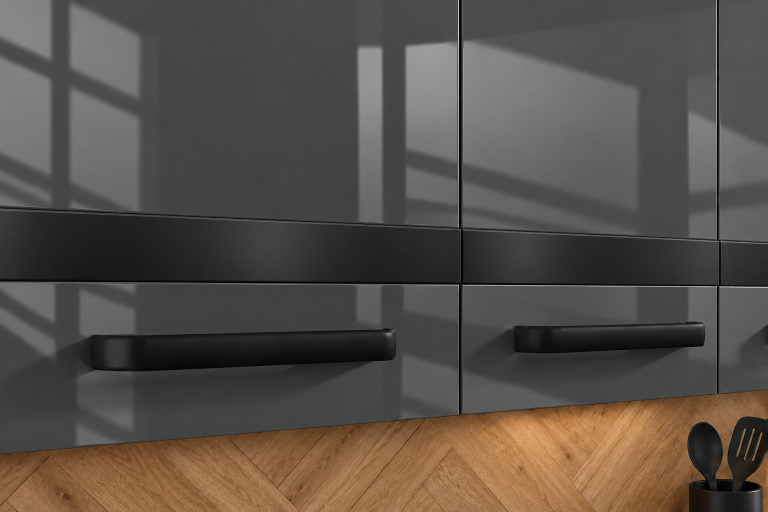 Kuchyňský nábytek Prestige 360 cm šedý lesk s pracovní deskou Výrobce INF P Pablo/0/WT/S/0/A1/CM